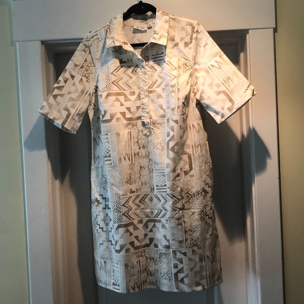 NWT - Denim & Co. Tribal Print Denim Dress